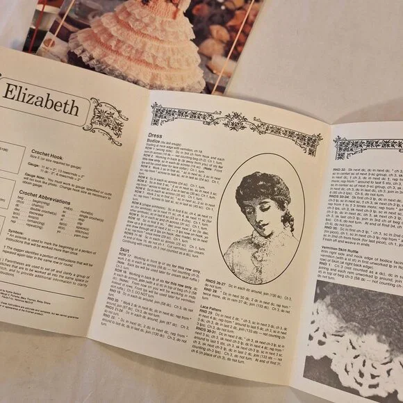 American Heritage Dolls Crochet Ladies Colonial Old South Elizabeth Pattern Lot - Picture 4 of 6